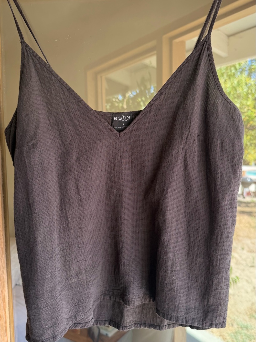 esby Charcoal Black V-Neck Lightweight Cami